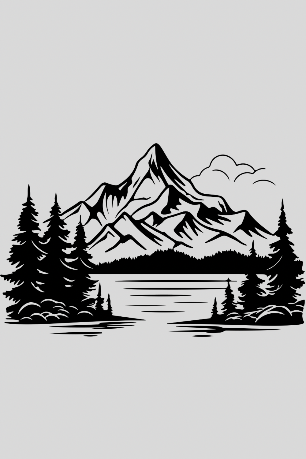 Grey background with mountains in background